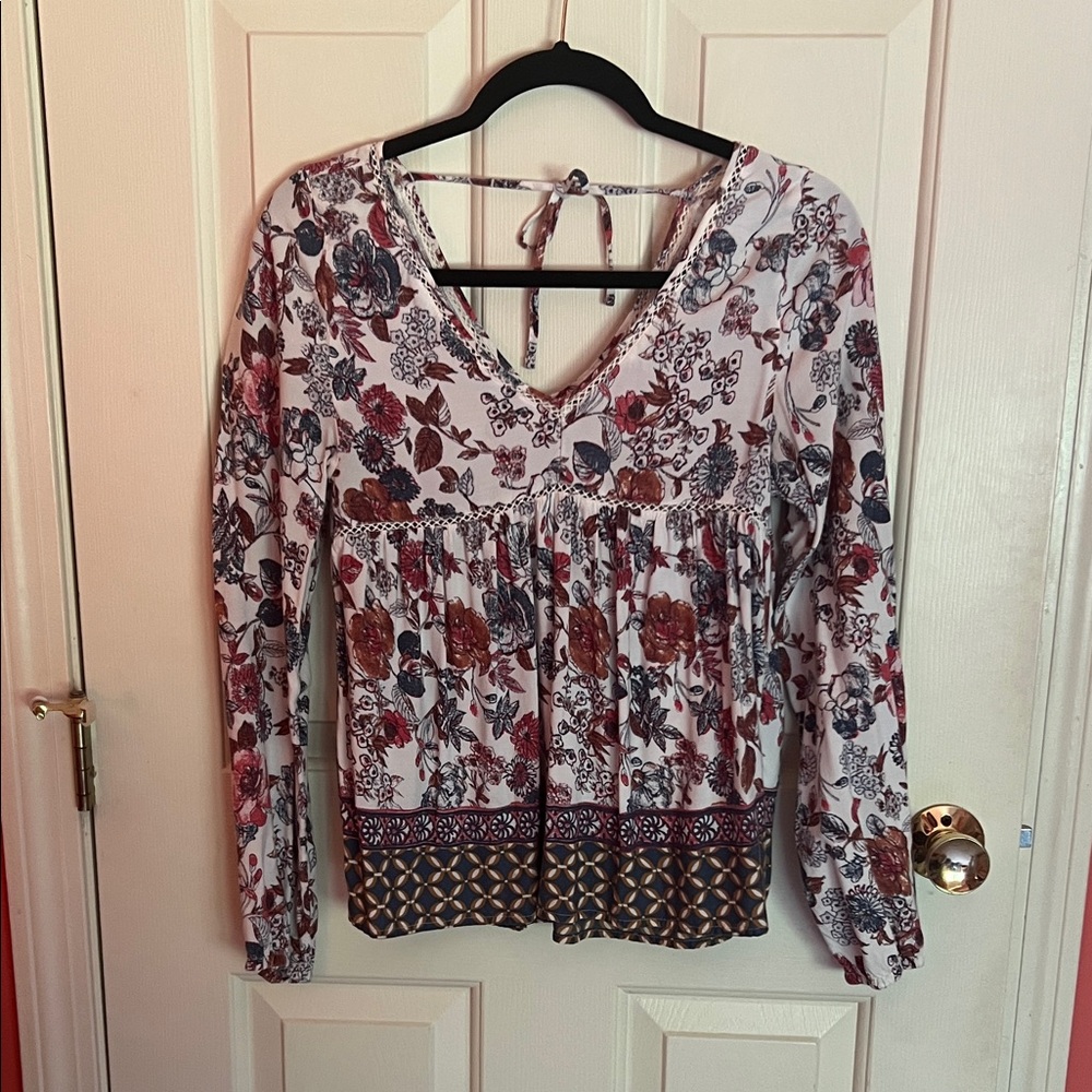 Abercrombie Floral Long Sleeve Women's Top